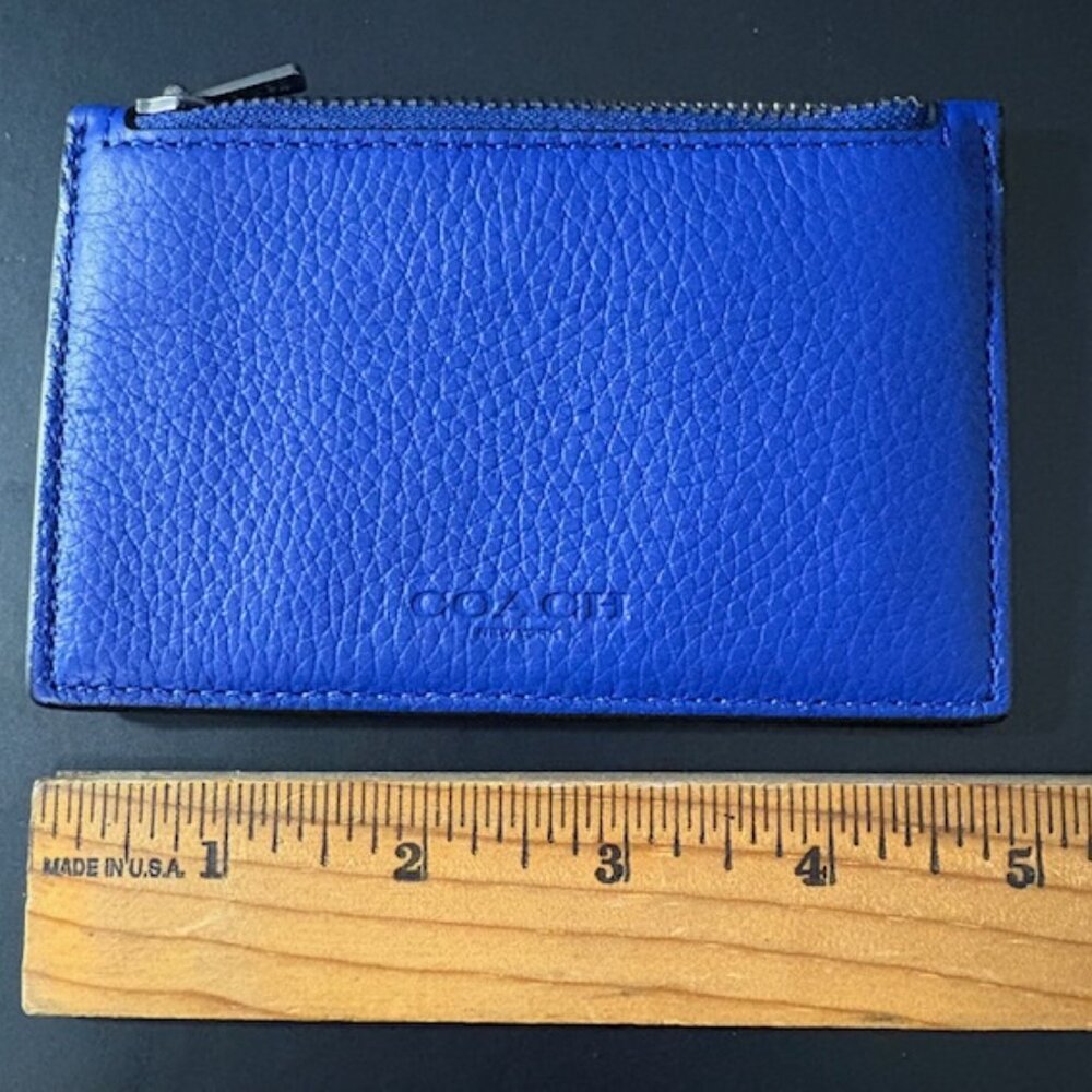 Coach Slim Card Case - Blue Leather
